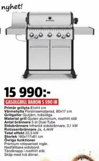 Bauhaus Gasolgrill Baron S 590 IR erbjuda