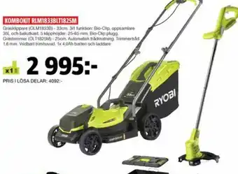 Bauhaus Ryobi Kombokit RLM1833BLT1825M erbjuda