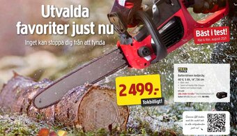 Jula Batteridriven Kedjesåg 40V, 5 Ah, 14"/36cm erbjuda