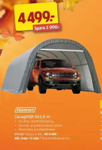Jula Garagetält 6x3.6m erbjuda