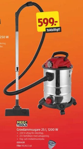 Jula Grovdammsugare 25 l, 1200 W erbjuda