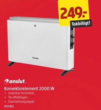 Konvektorelement 2000 W