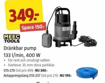 Jula Dränkbar Pump 133 l/min, 400 W erbjuda