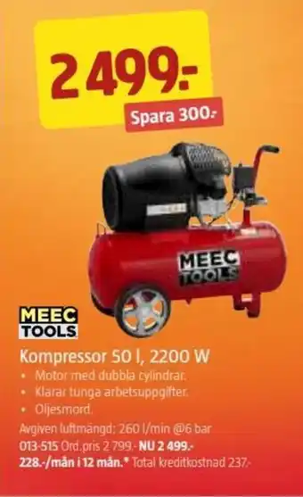 Jula Kompressor 50 l, 2200W erbjuda