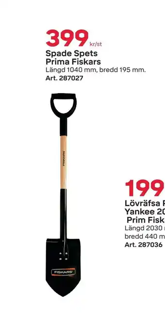 Spade spets prima fiskars