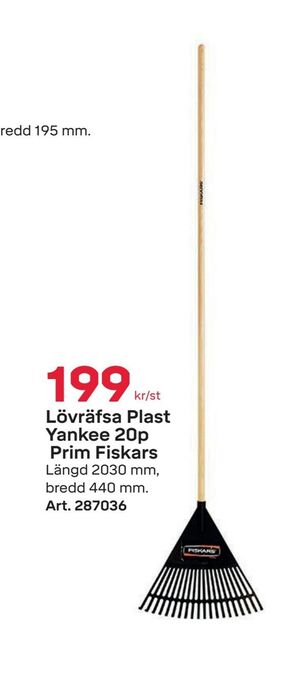 Byggmax Lövräfsa plast yankee 20p prim fiskars erbjuda