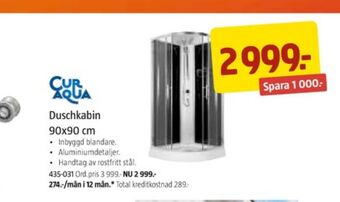Jula Cur aqua duschkabin erbjuda