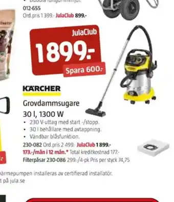 Jula Kärcher grovdammsugare erbjuda