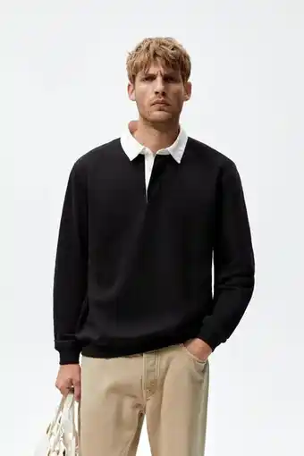 ZARA Contrast polo sweatshirt erbjuda