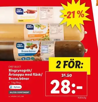 Lidl Risgrynsgröt/ ärtsoppa med fläsk/ bruna bönor erbjuda