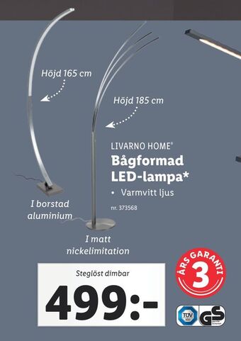 Lidl Bågformad led-lampa erbjuda