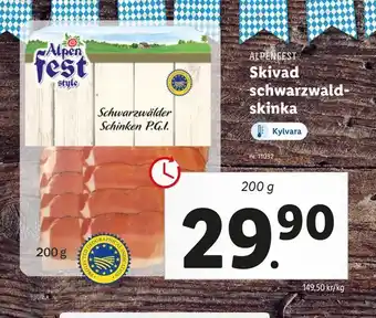 Lidl Skivad schwarzwald skinka erbjuda