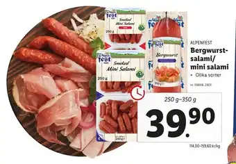 Lidl Bergwurst salami/ mini salami erbjuda