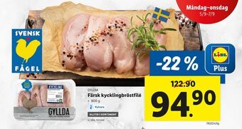 Lidl Färsk kycklingbröstfilé erbjuda