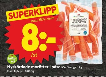 ICA Supermarket Nyskördade morötter i påse erbjuda