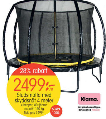 EKO Studsmatta med skyddsnät 4 meter erbjuda