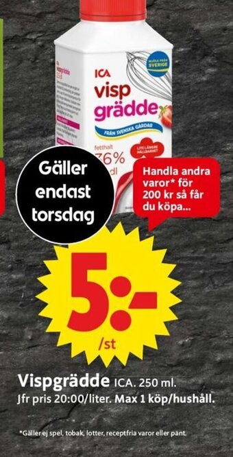 ICA Supermarket Vispgrädde erbjuda