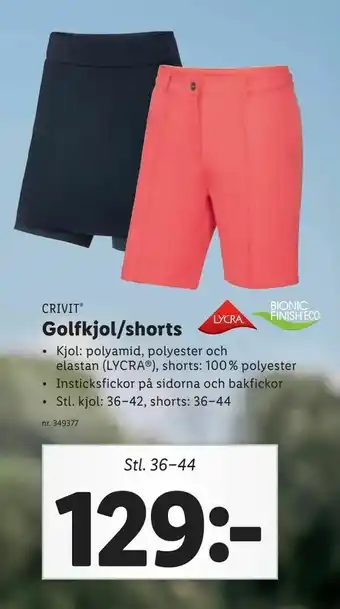 Lidl Golfkjol/shorts erbjuda