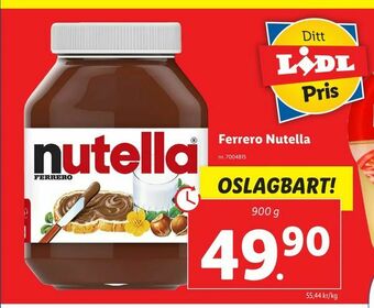 Lidl Ferrero Nutella erbjuda