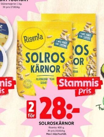 ICA Kvantum Risenta solroskärnor erbjuda