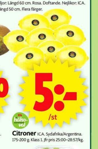 ICA Supermarket Ica citroner erbjuda