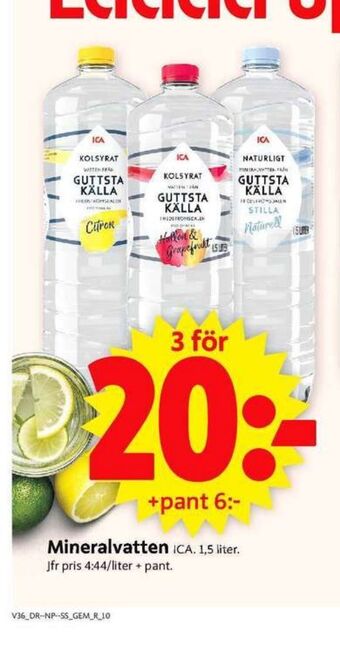 ICA Supermarket Guttsta källa mineralvatten erbjuda