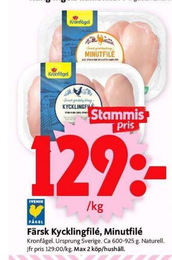 ICA Supermarket Kronfågel kycklingfilé erbjuda