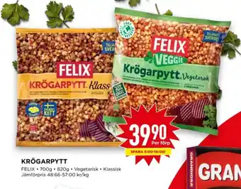 Willys Felix veggie vegetarmat erbjuda