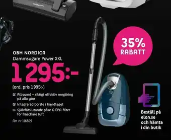 Elon Obh nordica Dammsugare Power XXL erbjuda