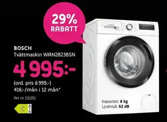 Bosch Tvättmaskin WAN2823BSN