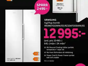 Elon Samsung Kyl/frys-kombi RR39M7010WW/EE/RZ32M7005WW/EE erbjuda