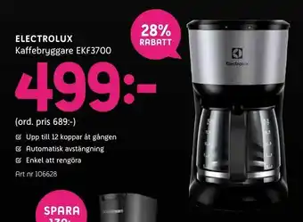 Elon Electrolux Kaffebryggare EKF3700 erbjuda