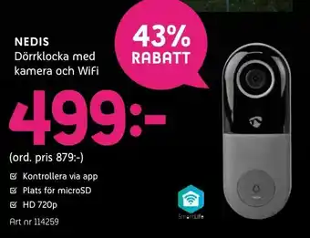 Elon Nedis Dörrklocka med kamera och WiFi erbjuda