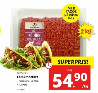 Lidl Färsk nötfärs erbjuda
