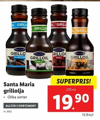 Lidl Santa Maria grillolja erbjuda