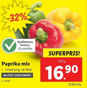 Lidl Paprika mix erbjuda