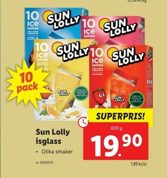 Lidl Sun Lolly isglass erbjuda