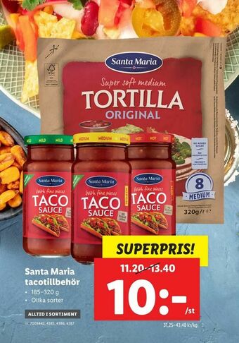 Lidl Santa Maria tacotillbehör erbjuda