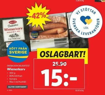 Lidl Wienerkorv erbjuda