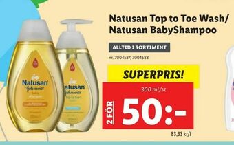 Lidl Natusan Top to Toe Wash/ Natusan BabyShampoo erbjuda