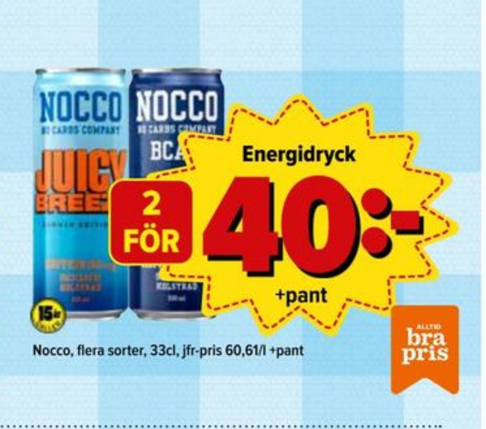 Juicy breeze energidryck erbjudande hos Östenssons
