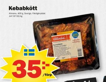 Pekås Allmans kebabkött erbjuda