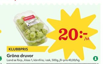 Hemköp Gröna druvor erbjuda