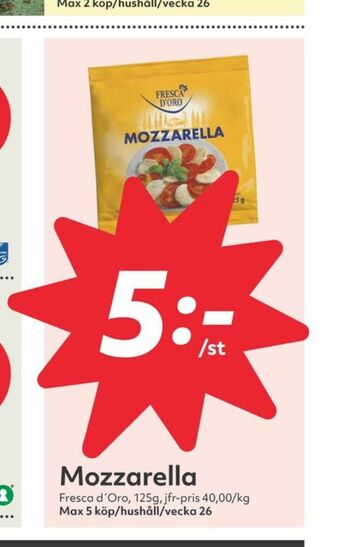 Hemköp Fresca d oro Mozzarella erbjuda