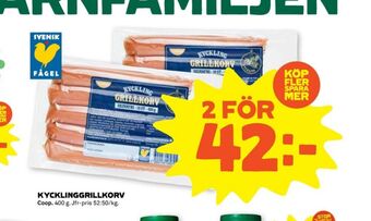 Stora Coop Coop kycklingkorv erbjuda