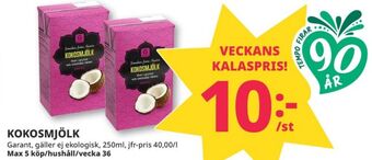 Tempo Garant kokosmjölk erbjuda