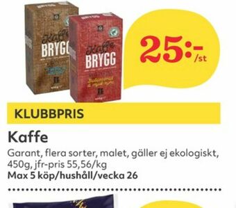 Hemköp Garant Kaffe malet erbjuda
