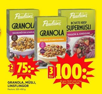 ICA Kvantum Paulùns Granola erbjuda