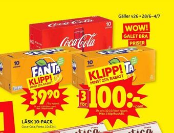 ICA Kvantum Coca Cola Läskedryck erbjuda