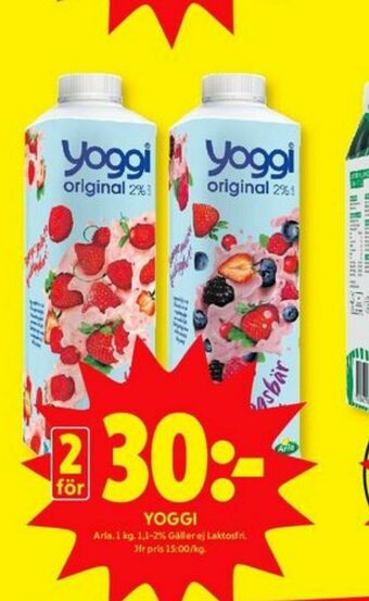 ICA Kvantum Yoggi Yoghurt erbjuda